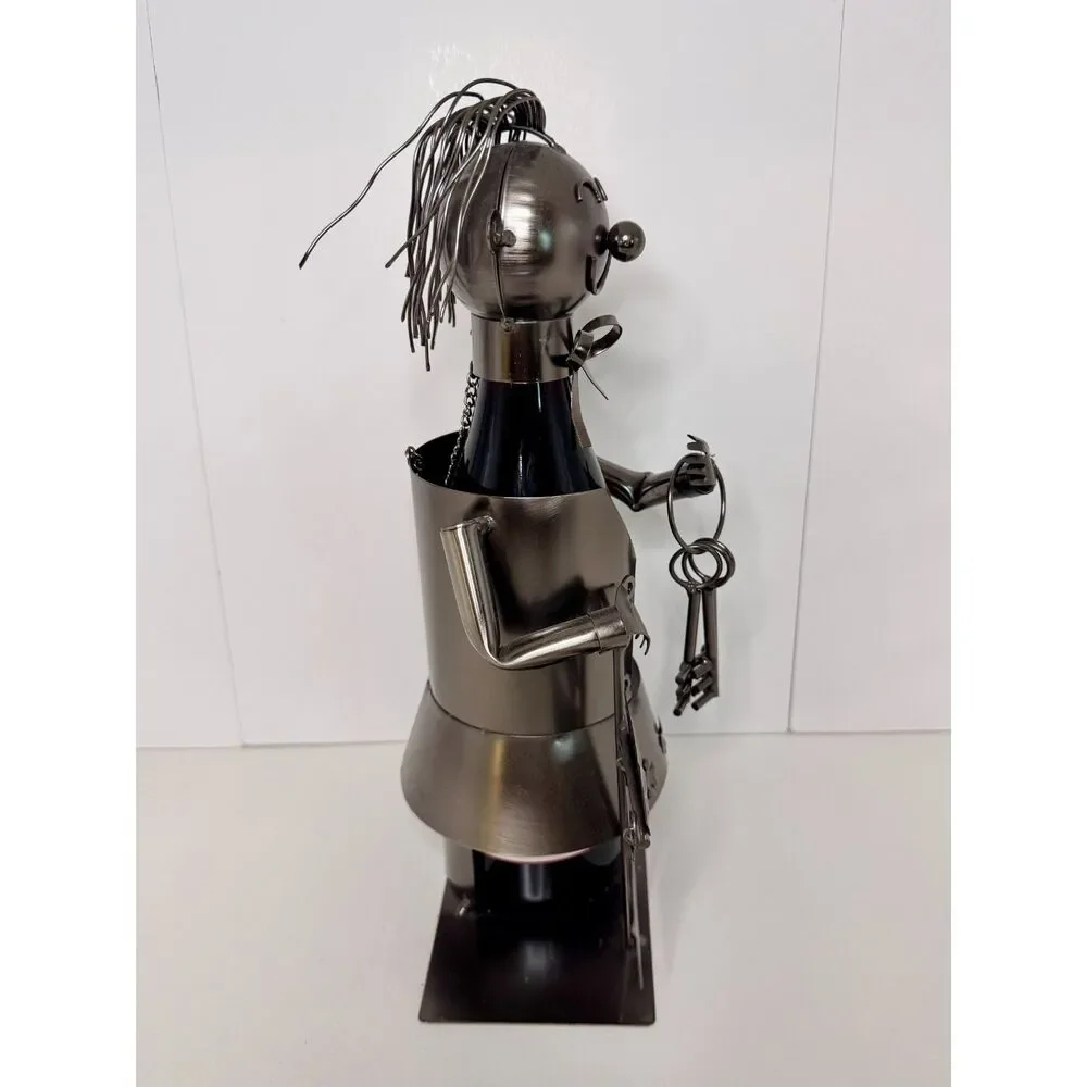 New Metal Real Estate Agent Wine Bottle Holder Novelty Desk Figurine Gift